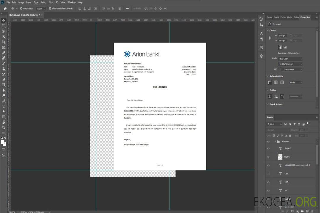 Islande , Arion Bank , closure référence template